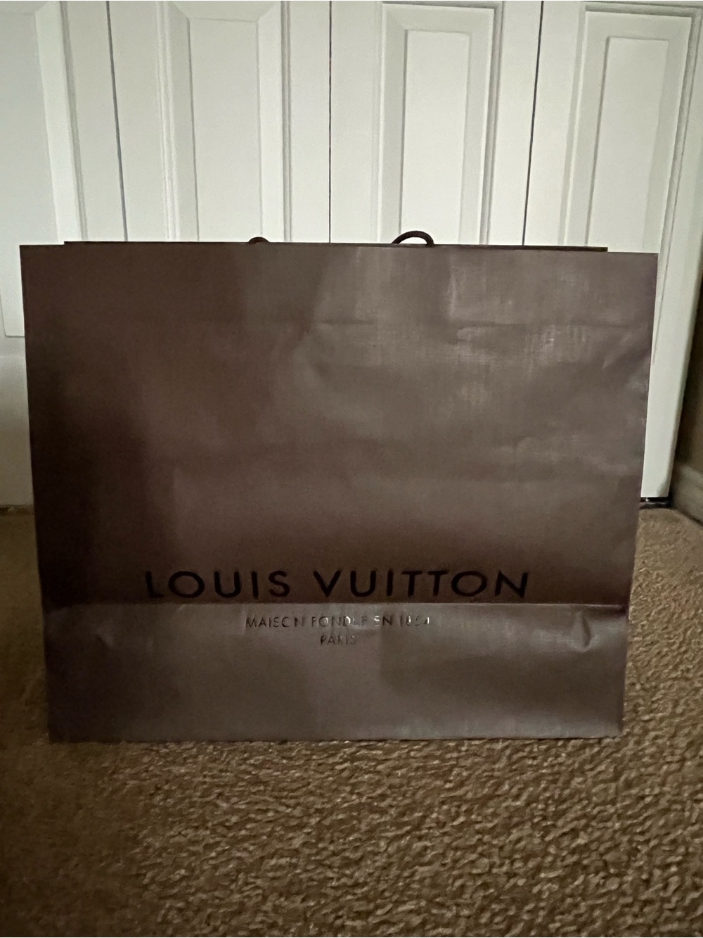 Louis Vuitton Dark Brown Branded Shopping Bag